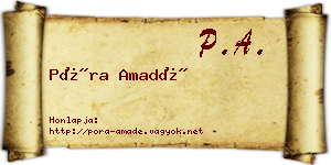 Póra Amadé névjegykártya