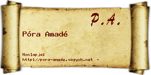Póra Amadé névjegykártya